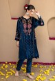 TEAL EMBROIDERED PHERAN SET